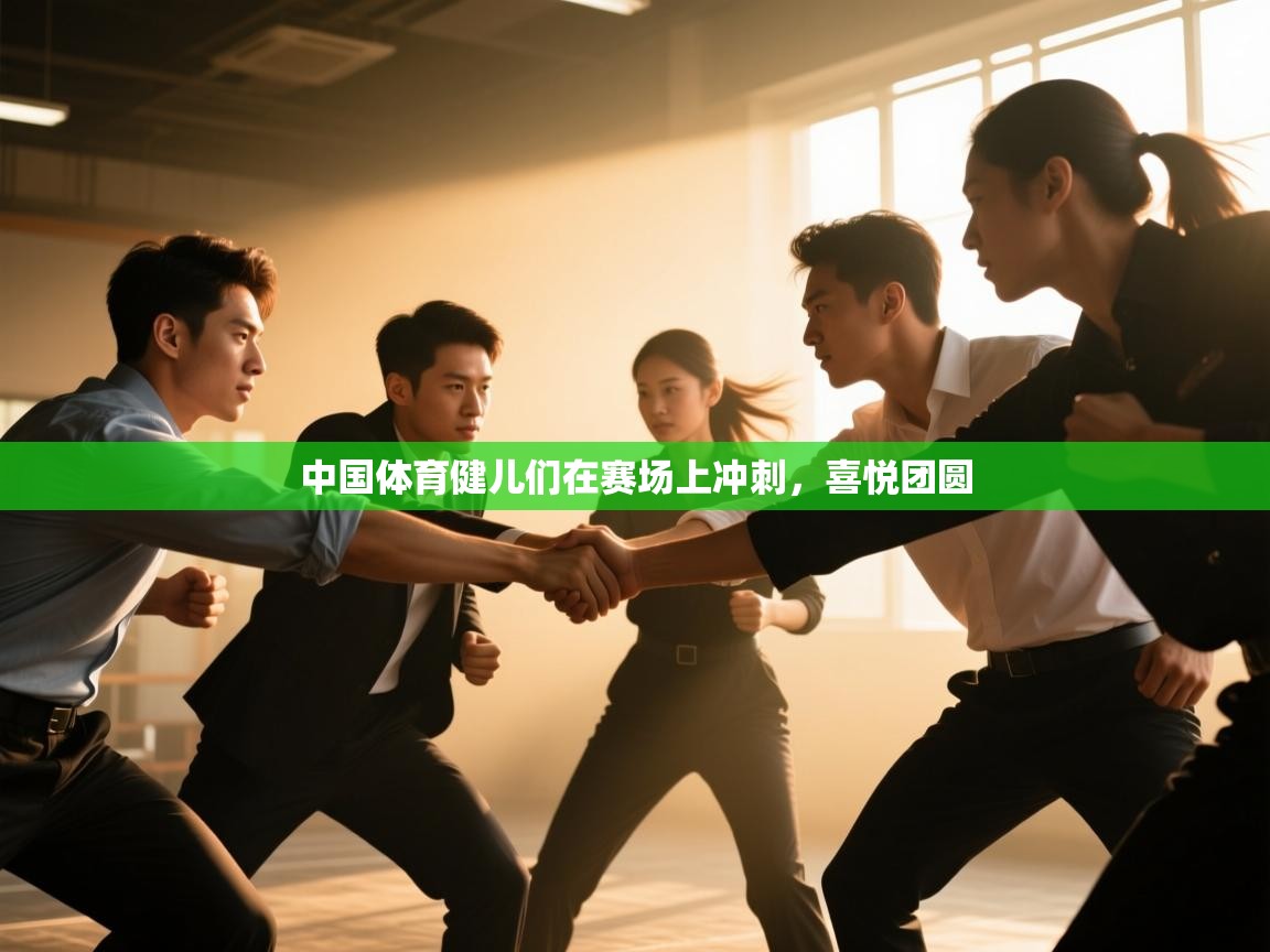 中国体育健儿们在赛场上冲刺，喜悦团圆